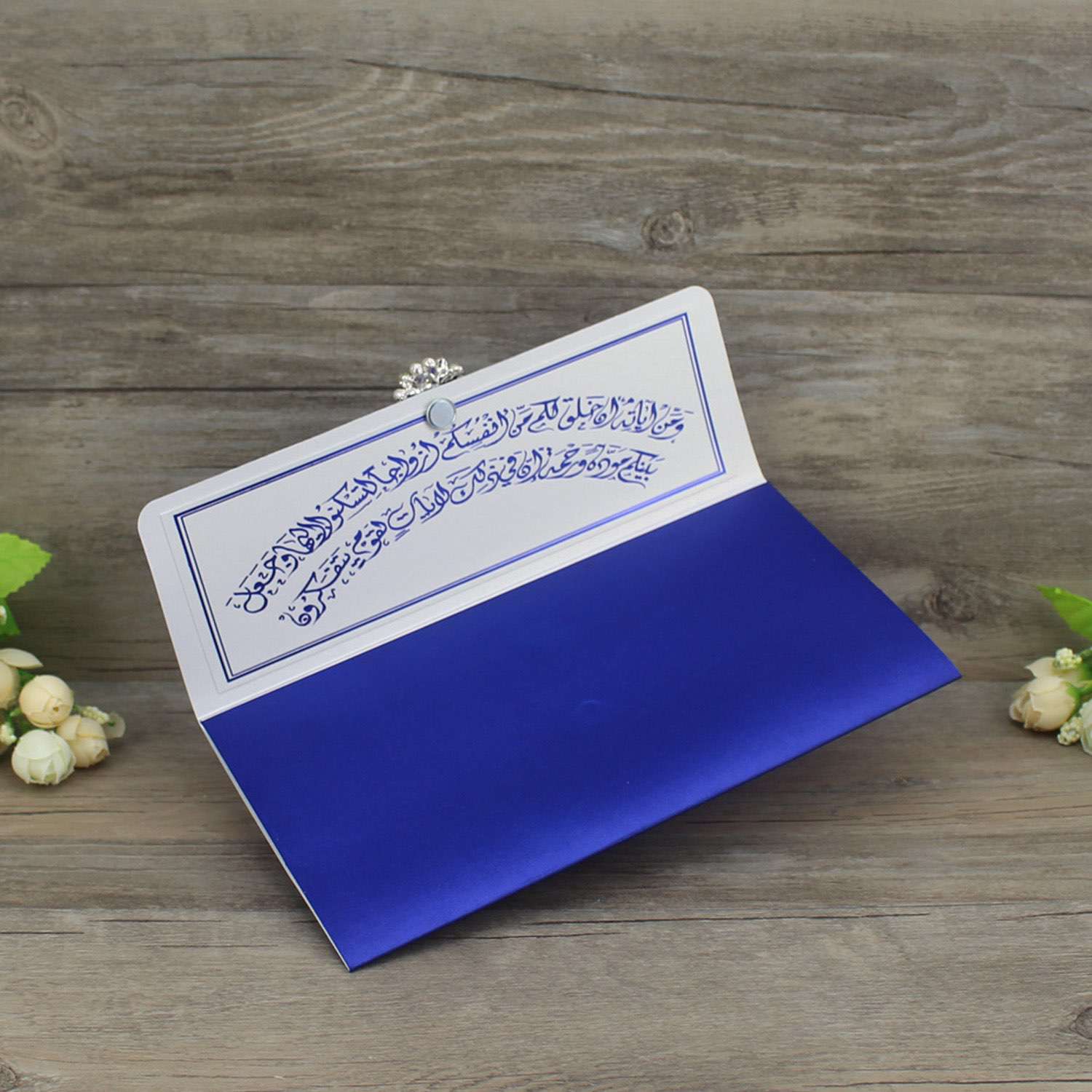 Business Invitation Card Customized Blue Wedding Invitation with Magnet Adsorption 